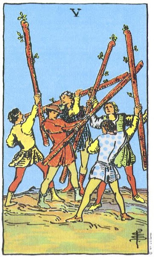 Five of Wands tarot card